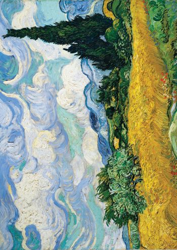 Wheat Field with Cypresses (1889) by Vincent Van Gogh 