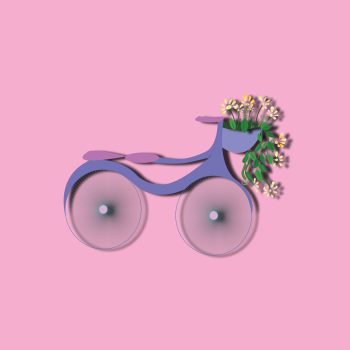 A bicycle with flowers A3 Poster