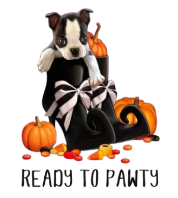 READY TO PAWTY FOR HALLOWEEN A3 Poster