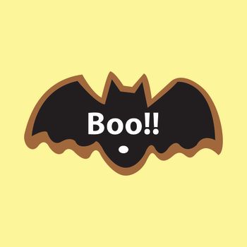 HALLOWEEN yellow Boo bat  A3 Poster