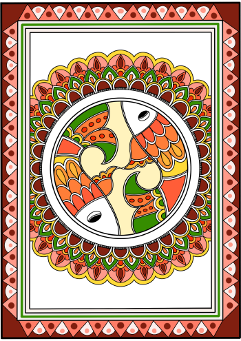 Madhubani Mandala A3 Poster