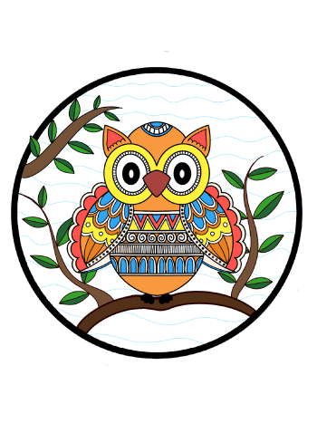 Madhubani Owl A3 Poster