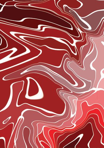 Red White Fluid Abstract Art A3 Poster