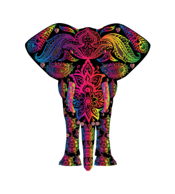 Elephant mandala design A3 Poster