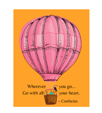 Hot air balloon quotes A3 Poster