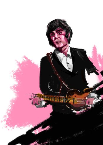 Paul Mccartney in pink A3 Poster