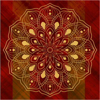 Texture Golden Floral Mandala A3 Poster