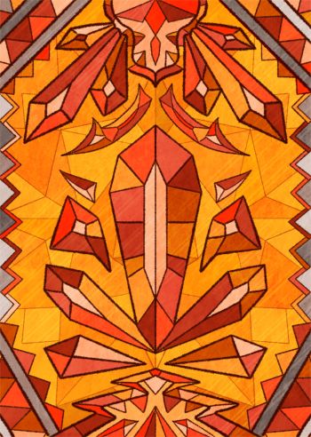 Stained Glass Poster - Geode A3 Poster