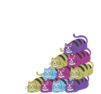 Colourful cat pile A3 Poster