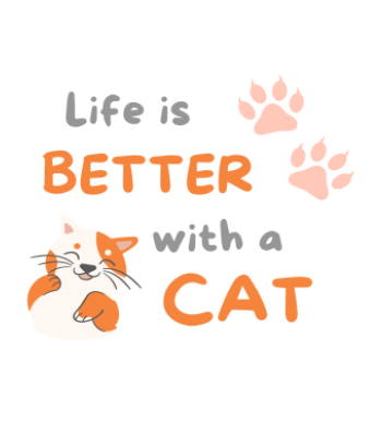 Life is Better with a Cat A3 Poster