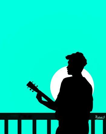 Man with guitar  A3 Poster