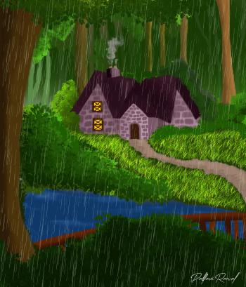 A house in the woods A3 Poster