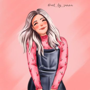 Cute girl illustration A3 Poster