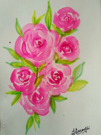 Pink flower print A3 Poster