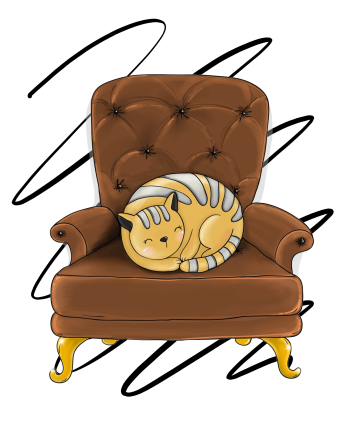 Cat on a couch! A3 Poster