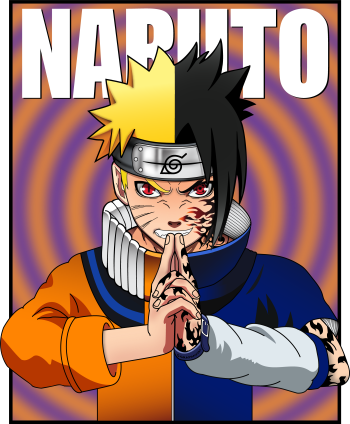 Naruto Sasuke Split A3 Poster