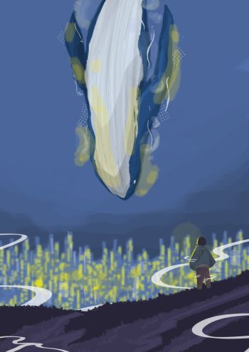 something fish-yy  in the sky A3 Poster