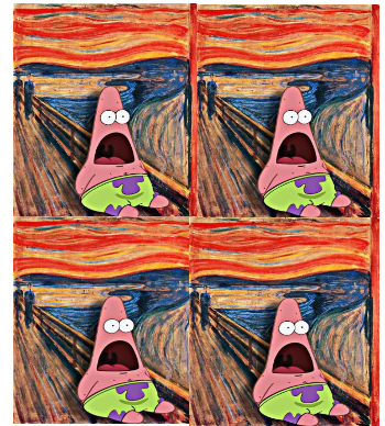 Patrick Star × The scream A3 Poster