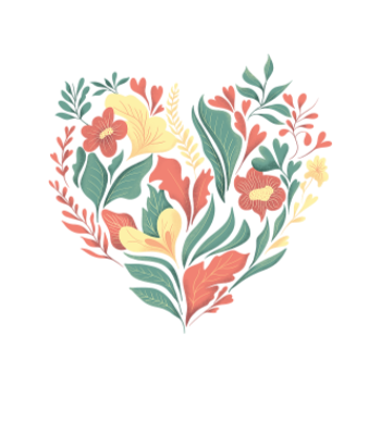 Colorful floral heart A3 Poster