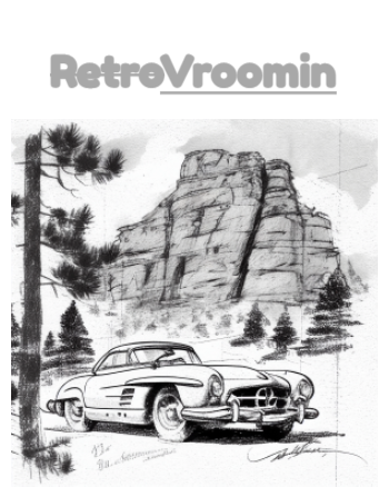 Mercedes 300sl Roadster Retro  A3 Poster