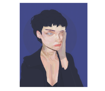 tired girl A3 Poster