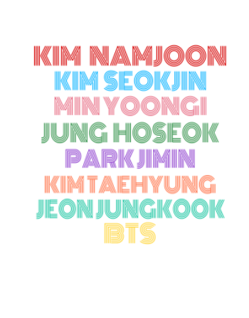 BTS OT7 DYNAMITE TYPOGRAPHY  A3 Poster