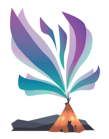 Travelling cat Northern lights A3 Poster