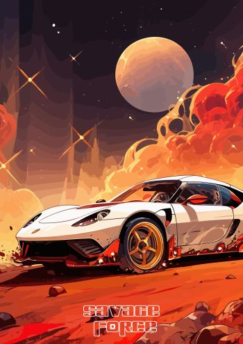 Sports Car poster. Muscle car  