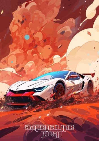 Raw Power Muscle Sports Car 