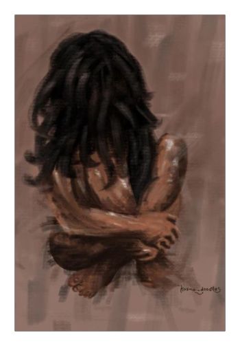 Distressed girl A3 Poster