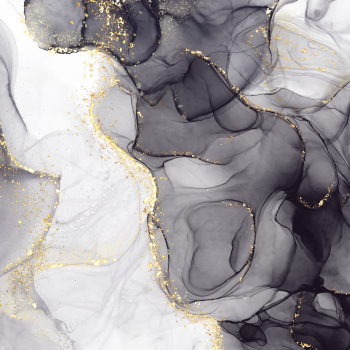 Black White Gold Ink Flow A3 Poster