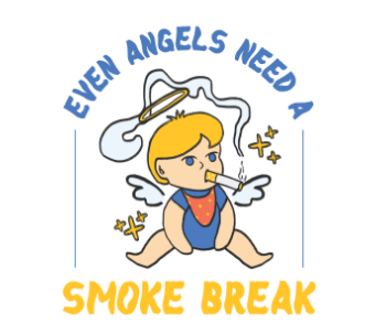 Even Angels Need a Smoke Break A3 Poster