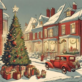 Vintage 80s christmas A3 Poster