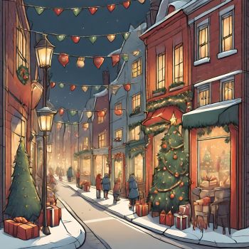 Christmas lights A3 Poster