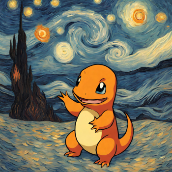 Charmander - Van Gogh A3 Poster