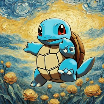 Squirtle - Van Gogh A3 Poster