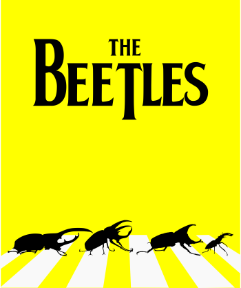 Beetles band crossing road A3 Poster
