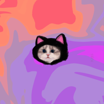 silly cat wearing silly hat 1a A3 Poster