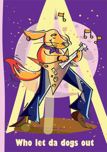 The Rockstar Pup A4 Poster