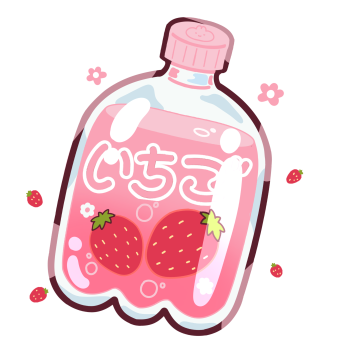 Kawaii strawberry milk anime  A3 Poster