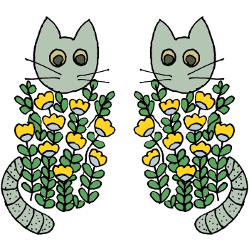 Floral cats aesthetic A3 Poster