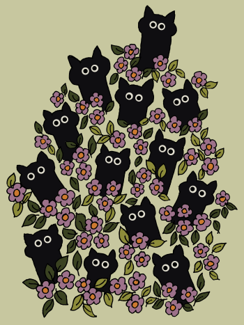 Garden cats A3 Poster
