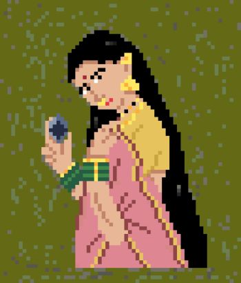 Lady With An Ethereum  A3 Poster