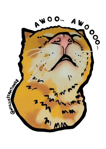 Awooo meme cat A3 Poster