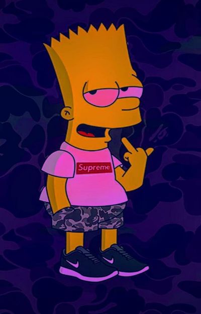 Sad Bart Simpson with a purple hoodie by EmojiFaze on DeviantArt