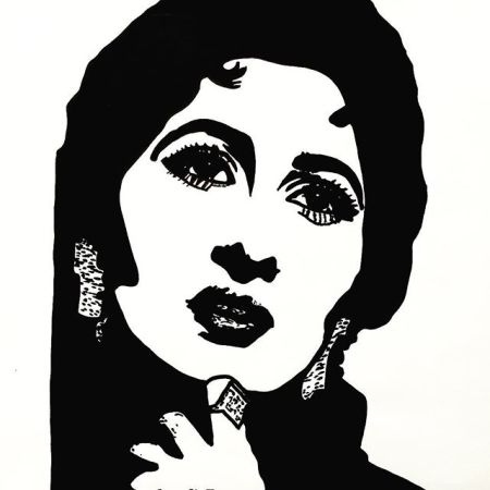 Portrait of Madhubala by Vyas on Stars Portraits