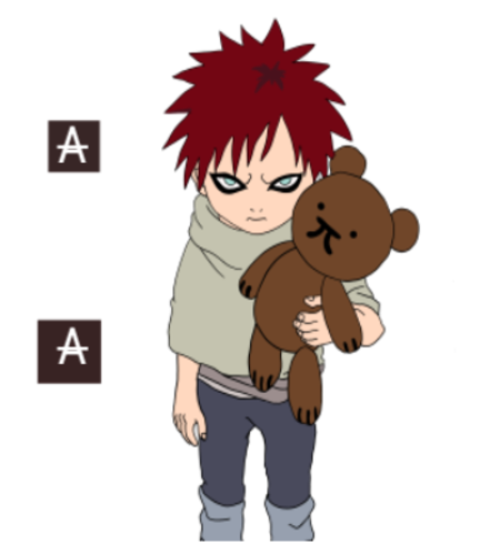 Kid Gaara holding Teddy Bear PNG Image