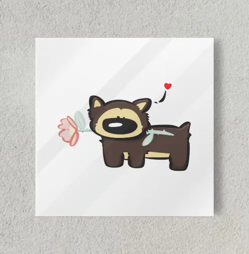 Flower boi - German Shepherd  8" x 8" Acrylic Poster