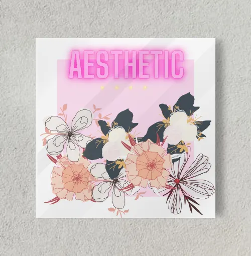 aesthetic flowers 8" x 8" Acrylic Poster