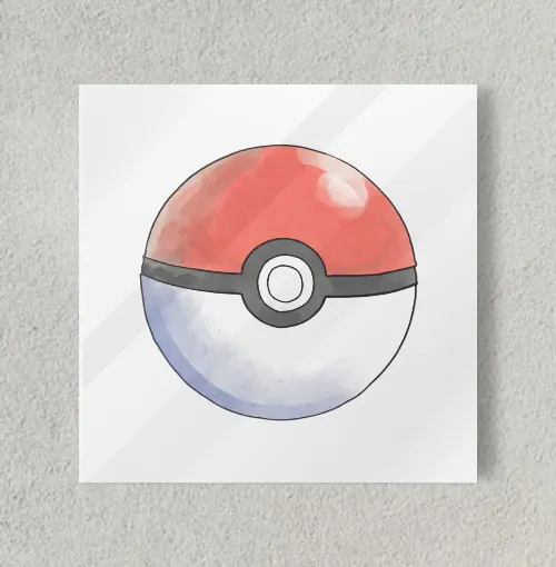 Pokeball - Sketch 8" x 8" Acrylic Poster